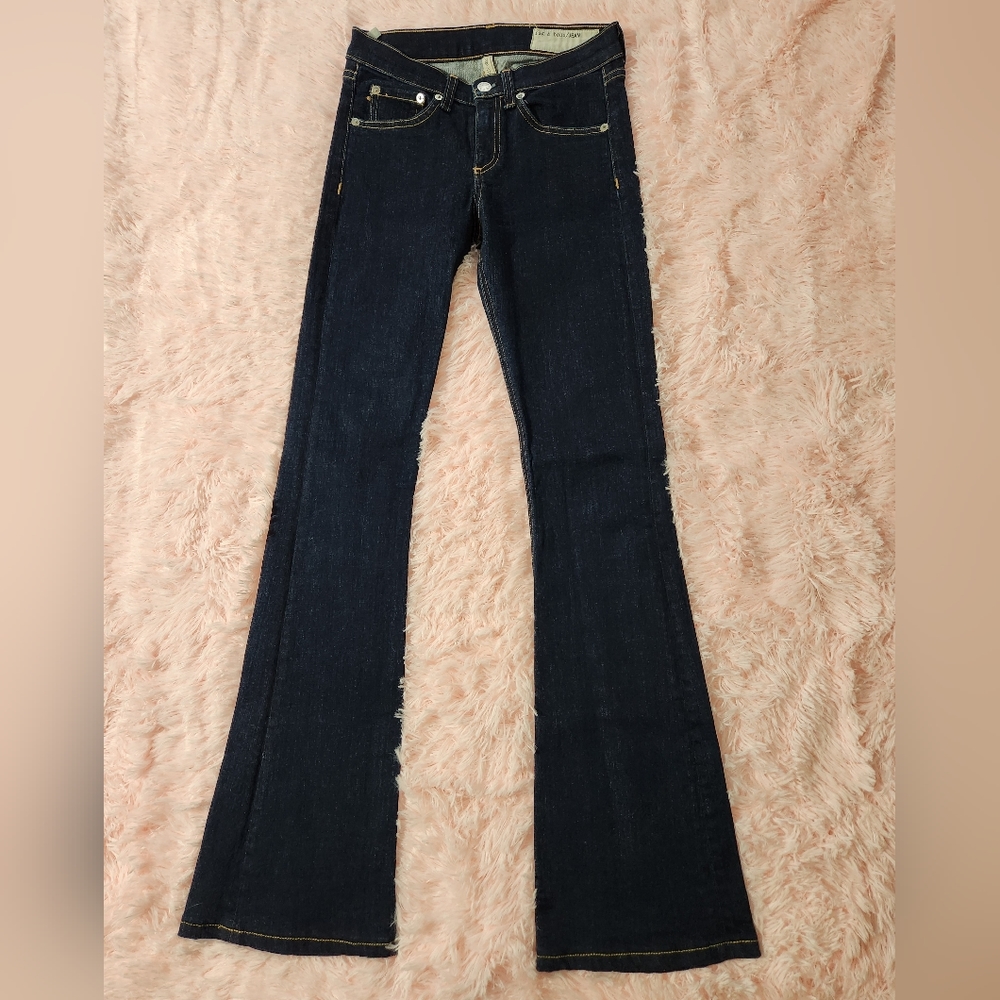 Rag & Bone Dark Wash High Rise Bell Jeans